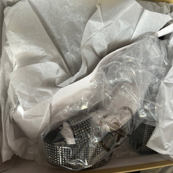 Michael Kors Tara Embellished Crystal Faux Suede Platform Sandal 9M - Picture 7 of 10